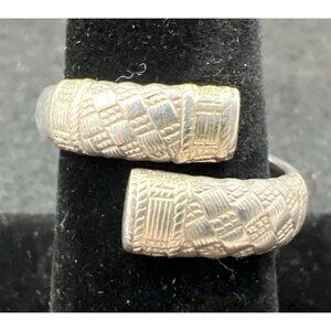 Vintage Wallace Sterling Silver Aegean Weave Spoon Flatware Ring Sz 9